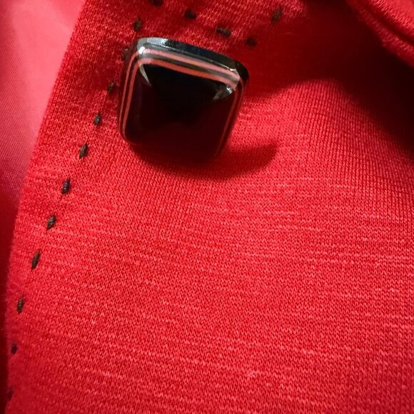 John Meyer Womens Blazer Jacket Plus Size 22W Red VTG Y2K Black Stitching Accent - Picture 5 of 16